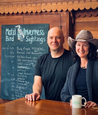 Mara and Todd migrated from the Midwest after their fledglings left the nest. They are grateful for the opportunity to create a peaceful respite for guests here on the shores of Tomales Bay.
